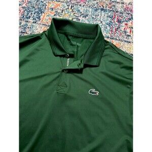 LACOSTE Sport Men's Hunter Green Regular Fit Performance Golf Polo Size XXL FR7